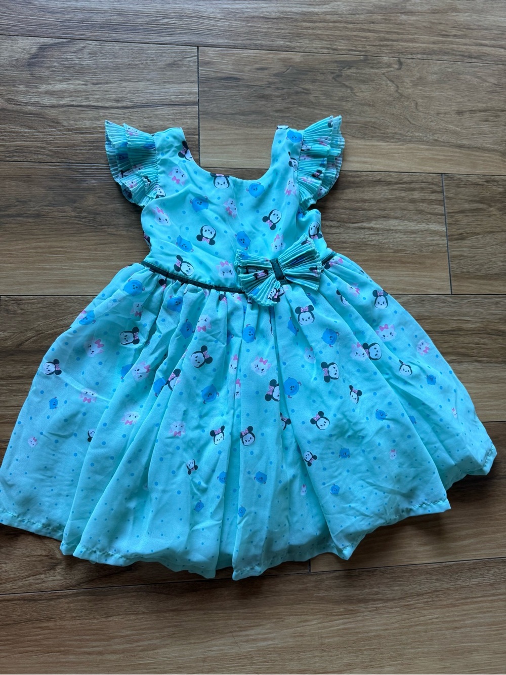 Disney Tsum Tsum Toddler Girls 4T Blue Character Party Dress Minnie Marie Stitch